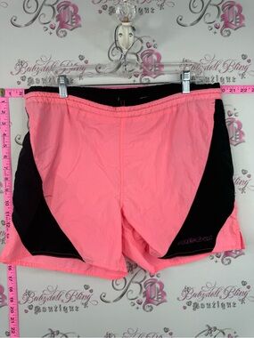 Mistral shorts vintage neon Women's Pink Athletic Shorts with Black Panels